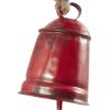 imageDeco 79 Metal Heart Indoor Outdoor Decorative Cow Bells Tibetan Inspired Meditation Bell with 6 Bells on Jute Hanging Rope Cow Bell 4quot x 2quot x 35quot RedRed