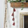 imageDeco 79 Metal Heart Indoor Outdoor Decorative Cow Bells Tibetan Inspired Meditation Bell with 6 Bells on Jute Hanging Rope Cow Bell 4quot x 2quot x 35quot RedRed