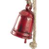 imageDeco 79 Metal Heart Indoor Outdoor Decorative Cow Bells Tibetan Inspired Meditation Bell with 6 Bells on Jute Hanging Rope Cow Bell 4quot x 2quot x 35quot RedRed