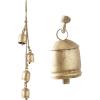 imageDeco 79 Metal Heart Indoor Outdoor Decorative Cow Bells Tibetan Inspired Meditation Bell with 6 Bells on Jute Hanging Rope Cow Bell 4quot x 2quot x 35quot RedGold