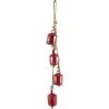 imageDeco 79 Metal Heart Indoor Outdoor Decorative Cow Bells Tibetan Inspired Meditation Bell with 6 Bells on Jute Hanging Rope Cow Bell 4quot x 2quot x 35quot RedRed