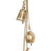 imageDeco 79 Metal Heart Indoor Outdoor Decorative Cow Bells Tibetan Inspired Meditation Bell with 6 Bells on Jute Hanging Rope Cow Bell 4quot x 2quot x 35quot RedGold