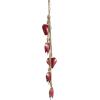 imageDeco 79 Metal Heart Indoor Outdoor Decorative Cow Bells Tibetan Inspired Meditation Bell with 6 Bells on Jute Hanging Rope Cow Bell 4quot x 2quot x 35quot RedRed