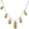 imageDeco 79 Metal Heart Indoor Outdoor Decorative Cow Bells Tibetan Inspired Meditation Bell with 6 Bells on Jute Hanging Rope Cow Bell 4quot x 2quot x 35quot RedGold