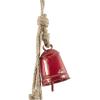 imageDeco 79 Metal Heart Indoor Outdoor Decorative Cow Bells Tibetan Inspired Meditation Bell with 6 Bells on Jute Hanging Rope Cow Bell 4quot x 2quot x 35quot RedRed