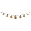 imageDeco 79 Metal Heart Indoor Outdoor Decorative Cow Bells Tibetan Inspired Meditation Bell with 6 Bells on Jute Hanging Rope Cow Bell 4quot x 2quot x 35quot RedGold