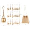 imageDeco 79 Metal Heart Indoor Outdoor Decorative Cow Bells Tibetan Inspired Meditation Bell with 6 Bells on Jute Hanging Rope Cow Bell 4quot x 2quot x 35quot RedGold