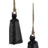 imageDeco 79 Rustic Metal Cowbell Decorative Bells 12quot 15quot 20quotH SilverBlack