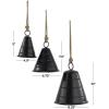 imageDeco 79 Rustic Metal Cowbell Decorative Bells 12quot 15quot 20quotH SilverBlack