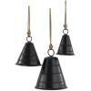 imageDeco 79 Rustic Metal Cowbell Decorative Bells 12quot 15quot 20quotH SilverBlack