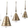 imageDeco 79 Rustic Metal Cowbell Decorative Bells 12quot 15quot 20quotH SilverBronze