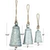 imageDeco 79 Rustic Metal Cowbell Decorative Bells 12quot 15quot 20quotH SilverGrey