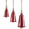 imageDeco 79 Rustic Metal Cowbell Decorative Bells 12quot 15quot 20quotH SilverRed