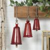 imageDeco 79 Rustic Metal Cowbell Decorative Bells 12quot 15quot 20quotH SilverRed