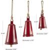 imageDeco 79 Rustic Metal Cowbell Decorative Bells 12quot 15quot 20quotH SilverRed