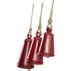 imageDeco 79 Rustic Metal Cowbell Decorative Bells 12quot 15quot 20quotH SilverRed