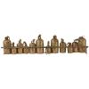 imageDeco 79 Rustic Metal Cowbell Decorative Bells 48quot x 6quot x 20quot SilverBronze