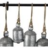 imageDeco 79 Rustic Metal Cowbell Decorative Bells 48quot x 6quot x 20quot SilverGrey