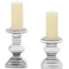 imageDeco 79 Traditional Glass Candle Holder 7quot and 9quot ClearClear