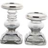 imageDeco 79 Traditional Glass Candle Holder 7quot and 9quot ClearClear