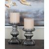 imageDeco 79 Traditional Glass Candle Holder 7quot and 9quot ClearClear
