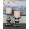 imageDeco 79 Traditional Glass Candle Holder 7quot and 9quot ClearClear