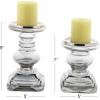 imageDeco 79 Traditional Glass Candle Holder 7quot and 9quot ClearClear