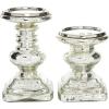 imageDeco 79 Traditional Glass Candle Holder 7quot and 9quot ClearSilver