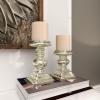 imageDeco 79 Traditional Glass Candle Holder 7quot and 9quot ClearSilver