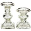imageDeco 79 Traditional Glass Candle Holder 7quot and 9quot ClearSilver