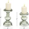 imageDeco 79 Traditional Glass Candle Holder 7quot and 9quot ClearSilver
