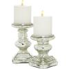 imageDeco 79 Traditional Glass Candle Holder 7quot and 9quot ClearSilver