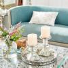 imageDeco 79 Traditional Glass Candle Holder 7quot and 9quot ClearSilver