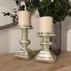 imageDeco 79 Traditional Glass Candle Holder 7quot and 9quot ClearSilver