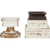 imageDeco 79 Wood Candle Holder Set of 2 7quot 6quot H White