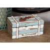 imageDeco 79 Wood Decorative Box Decorative Keepsake Boxes with Anchor Detail and Hinged Lid Set of 2 Storage Boxes 10quot 7quotW Teal