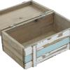 imageDeco 79 Wood Decorative Box Decorative Keepsake Boxes with Anchor Detail and Hinged Lid Set of 2 Storage Boxes 10quot 7quotW Teal
