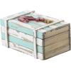 imageDeco 79 Wood Decorative Box Decorative Keepsake Boxes with Anchor Detail and Hinged Lid Set of 2 Storage Boxes 10quot 7quotW Teal