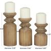 imageDeco 79 Wood Decorative Candle Holder Candle Stand Set of 3 Candlestick Holder 10quot 8quot 6quot H BrownBrown