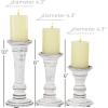 imageDeco 79 Wood Decorative Candle Holder Candle Stand Set of 3 Candlestick Holder 6quot 8quot 10quotH White