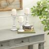 imageDeco 79 Wood Decorative Candle Holder Candle Stand Set of 3 Candlestick Holder 6quot 8quot 10quotH White