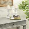 imageDeco 79 Wood Decorative Candle Holder Candle Stand Set of 3 Candlestick Holder 6quot 8quot 10quotH White