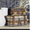 imageDeco 79 Wood Starfish Handmade Decorative Box Distressed Decorative Keepsake Boxes with Knotted Rope Details Set of 2 Storage Boxes 10quot 7quotW Brown