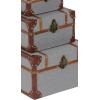imageDeco 79 Wooden Decorative Box Upholstered Decorative Keepsake Boxes with Hinged Lid Set of 3 Storage Boxes 8quot 10quot 12quotW Gray3 PIECES SMALL SIZE