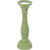imageDeco 79 Wooden Decorative Candle Holder Distressed Turned Candle Stand Set of 3 Candlestick Holder 15quot 13quot 11quotH GrayGreen