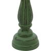 imageDeco 79 Wooden Decorative Candle Holder Distressed Turned Candle Stand Set of 3 Candlestick Holder 15quot 13quot 11quotH GrayGreen
