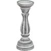 imageDeco 79 Wooden Decorative Candle Holder Distressed Turned Candle Stand Set of 3 Candlestick Holder 15quot 13quot 11quotH GrayWhite
