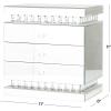 imageDeco 79 Wooden Decorative Jewelry Box Mirrored 3 Drawers Jewelry Organizer with Crystal Embellishments Jewelry Holder 11quot x 8quot x 11quot Silver11 x 8 x 11