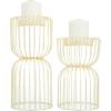imageCosmoLiving by Cosmopolitan Metal Pillar Candle Holder Set of 2 13quot 10quotH Gold