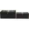 imageCosmoLiving by Cosmopolitan Wood Geometric Decorative Box Decorative Keepsake Boxes with Hinged Lid Set of 2 Storage Boxes 10quot 8quotW GoldBlack